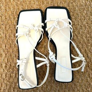 White Top Shop low heel sandals Never Worn Size 8 Perfect for Bridal occasions